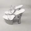 Dance Shoes Of Women's 8 Inch High Luxury Diamond Heel Sandals Thick Platform Princess Sexy 18cm Crystal