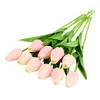 Dekorative Blumen Tulpe Künstliche Kunstblume für Hochzeitsdekoration Hausgarten Dekor Real Touch Bouquet PE 10PCS Polychromatischer Ins-Stil