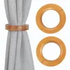 Accessories 2Pcs Wood Curtain Clip Buckles Ring Home Decoration Hanging Belts Ropes Rod Magnet Curtains Tieback Holder Holdbacks Accessories