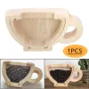 Scatole in legno di chicchi di caffè tazza da tè arredamento salvadanaio moneta di quercia contenitore per risparmiare denaro contenitore ornamento da tavolo decorazioni per la casa artigianato