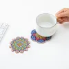 Stitch sdoyuno 6pcs Diy Diamond Painting Mandala Flowers Coaster Drink tasse coussin avec rack de broderie en diamant Kit pour décor de cuisine