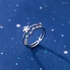 Anillos de racimo 2024 925 Plata esterlina Joyería de mujer Estrella ajustable S925 Accesorios de moda Zirconia Joyería de dedo para mujer