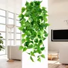 Decorative Flowers 105cm 5 Forks Artificial Vines Plants Outdoor Plastic Creeper Green Ivy Wall Hanging Branch For Home Garden Wedding Decor
