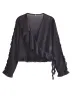 Dames blouses shirts zadata 2024 herfst y street style mode diep v ruche top drop levering kleding kleding otojp