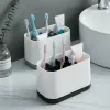 Porte-brosse à dents électrique support de rangement 6 fentes multifonction dentifrice salle de bain organisateur étagère rasoir maquillage brosse boîte de rangement