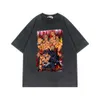 Verwaschenes Kurzarm-T-Shirt Spell Return to Battle of Gojo Anime Oversize High Street American Fashion