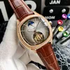 orologio con diamanti orologi firmati da uomo 42mm Pietra intarsiata fatta a mano Movimento meccanico automatico Orologio da polso di lusso di alta qualità Cinturino in pelle inossidabile Montre De Luxe