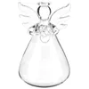 Vasen klares Glas Engelsform Blume Vase Hängende Flasche Floral Pflanzentöpfe Terrarium Container Home Hochzeitdekoration