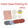 Schuurschijven 20pcs/set Watch Glass Polishing Kit Cerium Oxide PowderおよびWheel 50mmバッキング研磨パッドガラスクリーニングスクラッチ除去