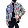2023 Autumn Hafted Jacquard Bomber Jacket Men Fi Lapel Casual Social Streetwear Kurtki Busin Windbreaker Płaszcz Z4JS#