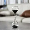 Curve Design Black Hourglass Modern Style Home Decor Accessories Glass Craft Simple Interior Table Ornament Aesthetic Sand Clock 240314