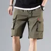 Cargoshorts voor heren Effen kleur Meerdere zakken Korte broek Zomer Elastische tailleband Cargoshorts met trekkoord Casual herenshorts c419#