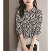 Dames blouses shirts 2023 lente herfst mode luipaard print chique straat knop omhoog casual eenvoudige losse toppen voor lange mouwen voor vrouwen dr otaxx