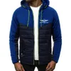 Hommes Aeroflot Aviati Russe Pilote Aerospace Automne Imprimer Populaire Casual Patchwork Sept Couleurs Cott-rembourré Veste À Capuche Top C7WX #