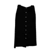 スカートデザイナーブランドMIU MIAOのブラックロングスカート、シングル胸、豪華でベルベットの多用途の絶妙なワンステップスカート冬のL7T5のためのスカート