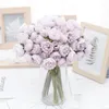 Decorative Flowers Rose Silk Bride Bouquet Artificial Bud Valentine's Day Gift Wedding Home Living Room Decoration Fake Floral Accessories