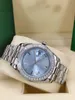 Herren Uhr Mechanical Watch Men Watch Day-Date 40mm Watch Ice Blue Diamond Dial Bewegung Automatische Herren Uhren