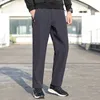 men's Summer Cargo Pants Big Size Ice Silk Stretch Breathable Straight Leg Pants Quick Dry Elastic Lightweight Lg Trousers n5tF#