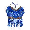 Women's Tanks Dance Bh Tops paljetter Sparkly Fringe Crop Top Party Club Wear Costume