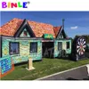 10mLx5mWx4.5mH (33x16.5x15ft) vintage Inflatable Irish Pub Tent with complete printing Large Bar blow up wine house for outdoor party or event