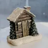 Queimadores Natal Inverno Log Cabin com 2 Cone de Incenso Queimar Chaminé Cabana Incenso Cone Queimador Mesa Peça Central Exibição Decoração de Cidade de Natal