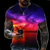 T-shirt oversize da uomo nuova estate 2023 Casual Fulmine Cool 3D Digital stampato T-shirt per uomo manica corta Tee Nave libera n57z #