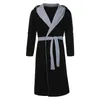 Män termisk LG Bathrobe varm förlängd Plush Shawl Kimo Bath Robe LG Sleeved Nightgowns Home Clothes K7db#