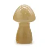 Pendanthalsband 6st Yellow Jade Mushroom Sculpture 35mm Mini Healing Crystal Mushrooms Chakra Stone Decorations for Home Balancing