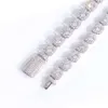 2024 Custom D VVS Moisanite Diamond Cuban Link Chain S925 Silver 8 mm 12 mm Grande chaîne de tennis Collier Hiphop Solid Back Hiphop