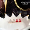 Boucles d'oreilles petites gourdes plaquées argent 925 en or rose 18 carats avec bord rubis plein de boucles d'oreilles en agate verte Fritillaria blanche