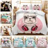 sets Llama Duvet Cover Set Queen King Full Twin Size, Cute Alpaca Bedding Set Decorative 3 Piece Duvet Cover Animal Comforter Cover