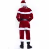 Şapkalar Erkek Yetişkin Çocuklar Noel Noel Baba Cosplay Cosplay Festival Noel Partisi Giysileri Set üstleri pantolon şapka kemer şal eldiven ayakkabı