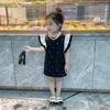 Girl Dresses 2024 Summer Arrival Girls Sleeveless O Neck Ruffles Dot Black Roupa Infantil Menina Cute Party Dress Custume 18M-7T