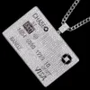 Popularna karta kredytowa Hip Hop Pendent Pass Tester VVS Moissanite Diamond Ice Out 925 Silver Solid 10K 14K 18K wisiorek