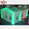 الأنشطة 12x6x4.5mh (40x20x15ft) أبيض زفاف قابلة للنفخ غرفة VIP غرفة تجارية LED متوهجة الحفلات الحزب العملاقة مع أضواء الشريط الملونة