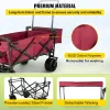 Carts Foldable Wagon Cart Removable Canopy 601D Oxford Cloth Portable Folding Wagon Adjustable Handles Beach Garden