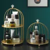 Bacs Metal Bird Cage Cosmetic Storage Organisateur de lèvres Perfume Perfume Produits de soins de la peau Finition Rack Salle de salle de bain ACCESSOIRES