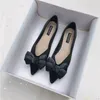 Casual Shoes Large Size Summer Bow Flats Woman Butterfly-Knot Ballets OL Office Pointed Toe Shallow Slip On Soft Bottom Ballerina