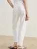 Calça jeans feminina primavera 2024, cor sólida, espessada, reta, cintura alta, versátil, calça jeans