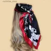 Bandana's Durag 90 cm * 90 cm ontwerp sjaal damessjaal bedrukte zijden vilten hoofddoek sjaal dames hoofddoek vierkante sjaal dame wikkelsjaal Y240325