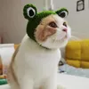 Dog Apparel Hand-knitted Pet Hat Wool 3d Frog Eye Decor Comfortable Headgear For Autumn Winter Cute Cat