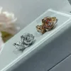 Bagues de cluster Vintage Marque Bijoux de luxe pour femmes pour femmes Pure 925 Sterling Silver Lady Party Rose Gold Flower Designer