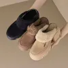 Pantofole da donna pelliccia di pelliccia scarpe da casa tacchi alti cotone pantofole inverno scarpe in pelle scamosciata 2024 Nuova tendenza slingback infrasoli flip pompe botas