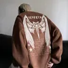 High Street Hommes Sweatshirt Angel Wing Graphique Imprimé Style Gothique Pull Sweatshirts Oversize Baggy Hip Hop Col Rond À Capuche g5dm #