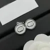 Circle Metal Earrings G Letter Stamps Earrings Ear Studs Stylish Simple Chic Earrings With Box Birthday Christmas Gift