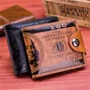 Plånböcker läder män plånbok 2024 dollar pris avslappnad koppling penges väska hållare mode Billetera Hombre