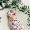 Blankets 2Pcs/Set Baby Swaddle Cocoon For Infant Headband Warp Sleeping Bag Envelope Sleep Sack Bedding Diapers