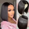 Pruiken bling haar korte bob hd kan kant frontale pruik rechte kant front mens haar pruiken voor vrouwen Braziliaanse sluiting pruik remy 150 dichtheid