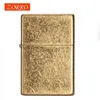 Lighters New Original ZORRO Kerosene Lighter Retro Creative Pure Copper Shell Windproof Brass Cigarette Gasoline Engine Smoking Gift Box 240325