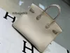 Women Handbag BK L Togo Leather with Crocodile Belly 35 Large Handheld Womens Bag Womens New Light Luxury Himalaya